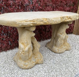 Otter Stone Garden Bench in Sandstone