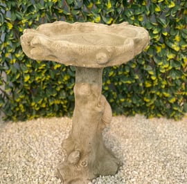 Little Owl Birdbath in Stone