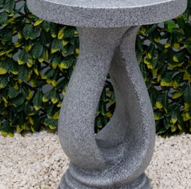 Looping Stone Birdbath in Grey