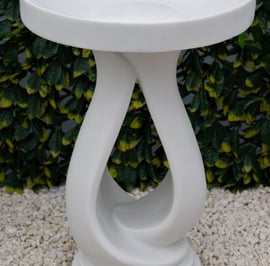 Looping Stone Birdbath in White