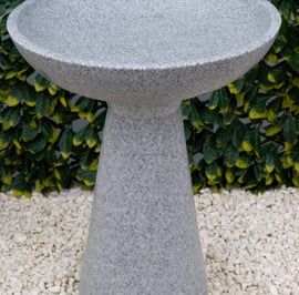Modern Stone Birdbath in Grey