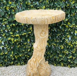 The Hare Birdbath in Sandstone