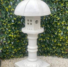 Tall Lantern Garden Ornament in White