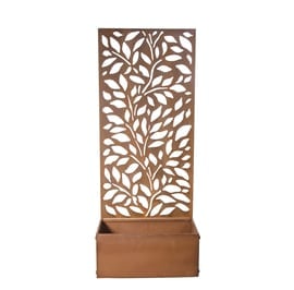 Aged Leaves Steel Decorative Garden Screen and Planter