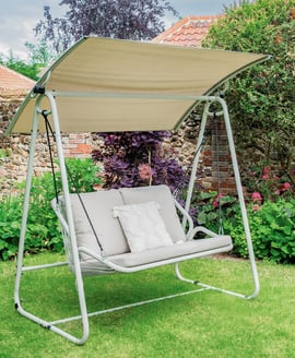 Norfolk Collection Stamford Rattan 2 Seater Swing Seat in Beige