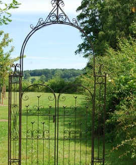 Woodland Metal Garden Arch with Gates