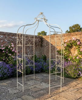 Cream Vintage Antiqued Metal Garden Gazebo