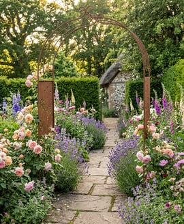 Dandelion Rusted Metal Garden Arch