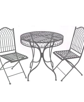 Hampton Grey Metal Garden Bistro Set