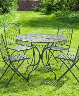 Hampton Grey 5 Piece Garden Bistro Set