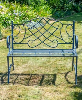 Heritage Grey Metal Garden Bench