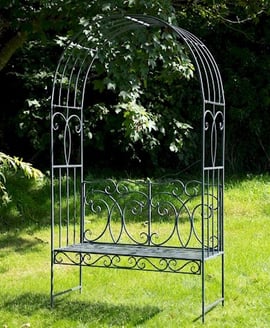 Heritage Grey Metal Arbour Bench Seat
