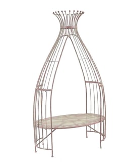 Bowed Arch Metal Arbour Bench Green