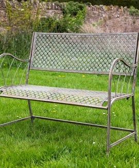 Calne Green Metal Garden Bench