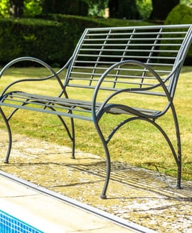 Scala Grey Metal Garden Bench