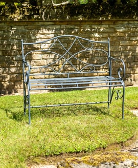 Victoria Grey Metal Garden Bench