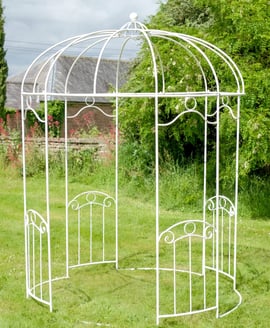 Heraldic White Metal Garden Gazebo