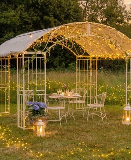 Avignon Metal Garden Gazebo with Canopy