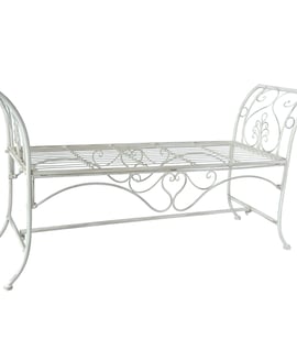 Longhope Cream Metal Garden Bench