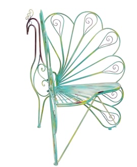 Peacock Hand Painted Garden Seat