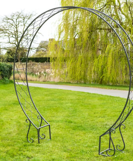 Lunar Charcoal Grey Metal Garden Arch