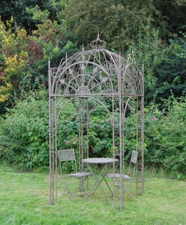 Blue Antiqued Metal Garden Pavillion