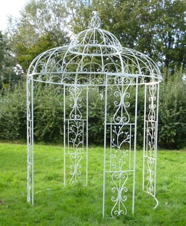 Cream Birds Metal Garden Gazebo