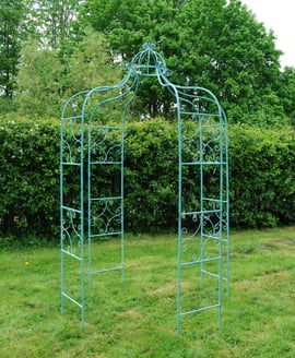 Blue Vintage Antiqued Metal Garden Gazebo
