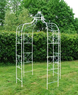 Cream Vintage Antiqued Metal Garden Gazebo