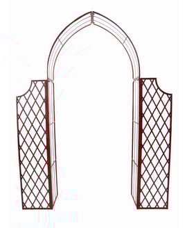 Lattice Metal Garden Arch with Side Panels