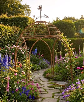 Honeybee Rustic Metal Garden Gazebo