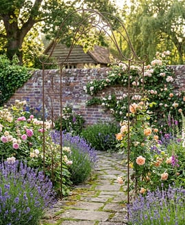 Heraldic Rusted Metal Garden Arch