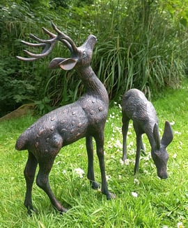 Stag and Doe Garden Sculptures Small