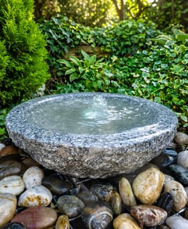 Babbling Bowl Grey Granite Water Feature