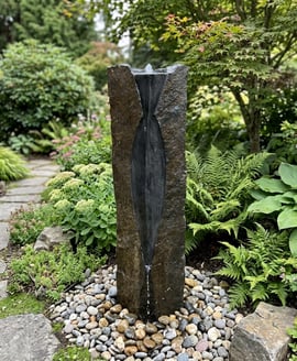Basalt Statement Column Garden Water Feature