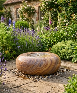 Curved Sandstone Bowl Water Feature