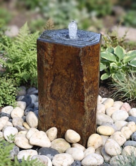 Drilled Basalt Column Water Feature 50cm