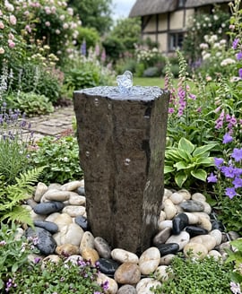 Drilled Basalt Column Water Feature 50cm