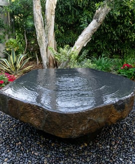 Large Basalt Slab Water Feature