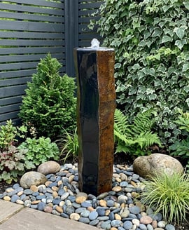 Medium Basalt Column Water Feature with Plinth
