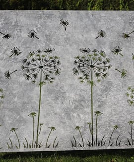 Eastern Connections Grey Dandelion Wide Steel Garden Screen 1.8m