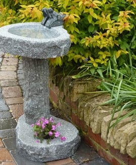 Large Granite Birdbath With Planter