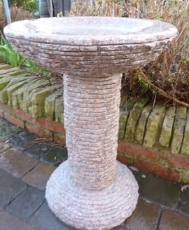 Cascade Pink Granite Bird Bath