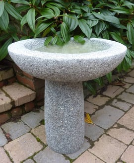 Grey Granite Round Bird Bath