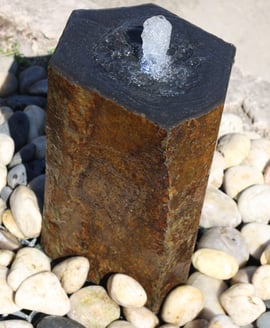 Drilled Basalt Column Water Feature 70cm