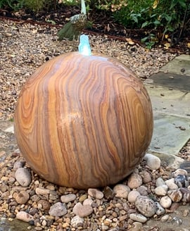 Large Rainbow Sandstone Sphere Water Feature