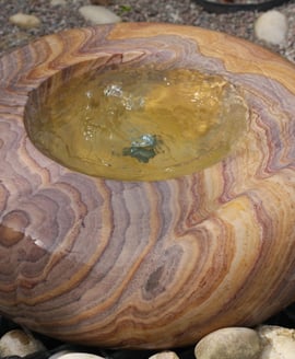 Curved Sandstone Bowl Water Feature