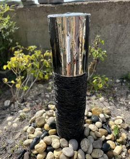 Slate Column with Stainless Steel Water Feature