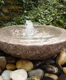Babbling Bowl Pink Granite Water Feature