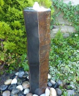 Small Basalt Column Water Feature with Plinth